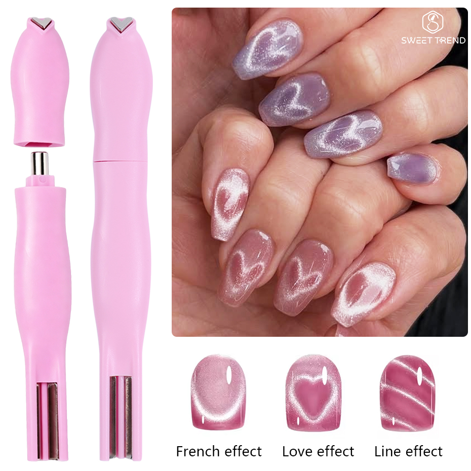 Nail Art Maroon - Magnet Nail Art Bentuk Hati 3-in-1,