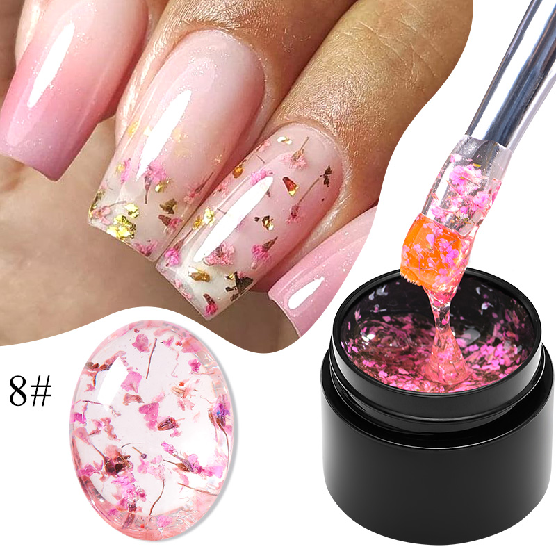 Nail Art Natural Pink - Memenuhi 5ml bunga merah muda kering