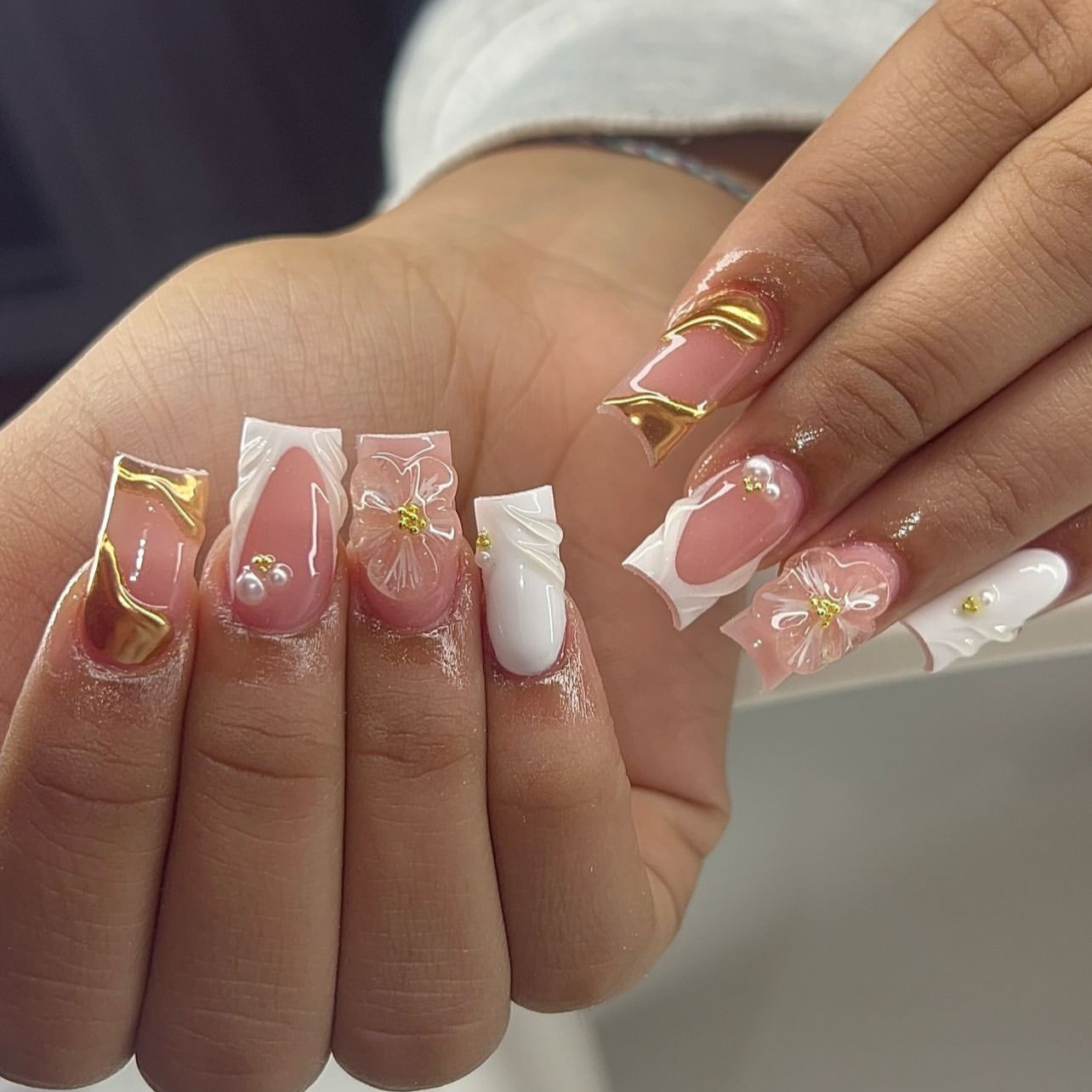 Nail Art Press On - Kuku palsu persegi sedang manis 24