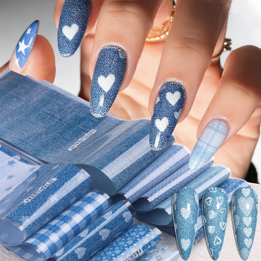 Nail Art Denim - Kertas Transfer Seni Kuku Denim Gaya