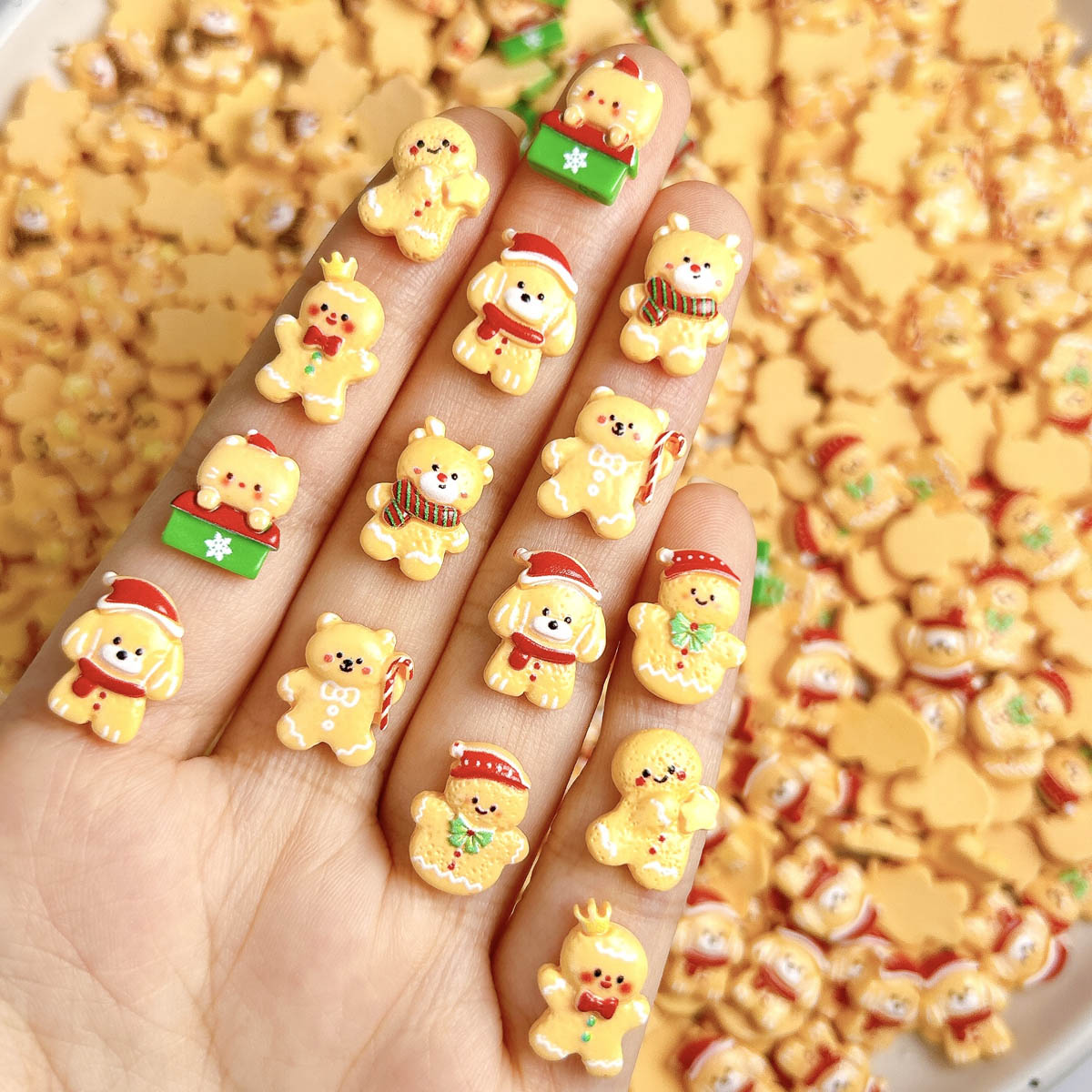 Nail Art For Men - 20PCS Hiasan Kuku Resin Natal Kawaii