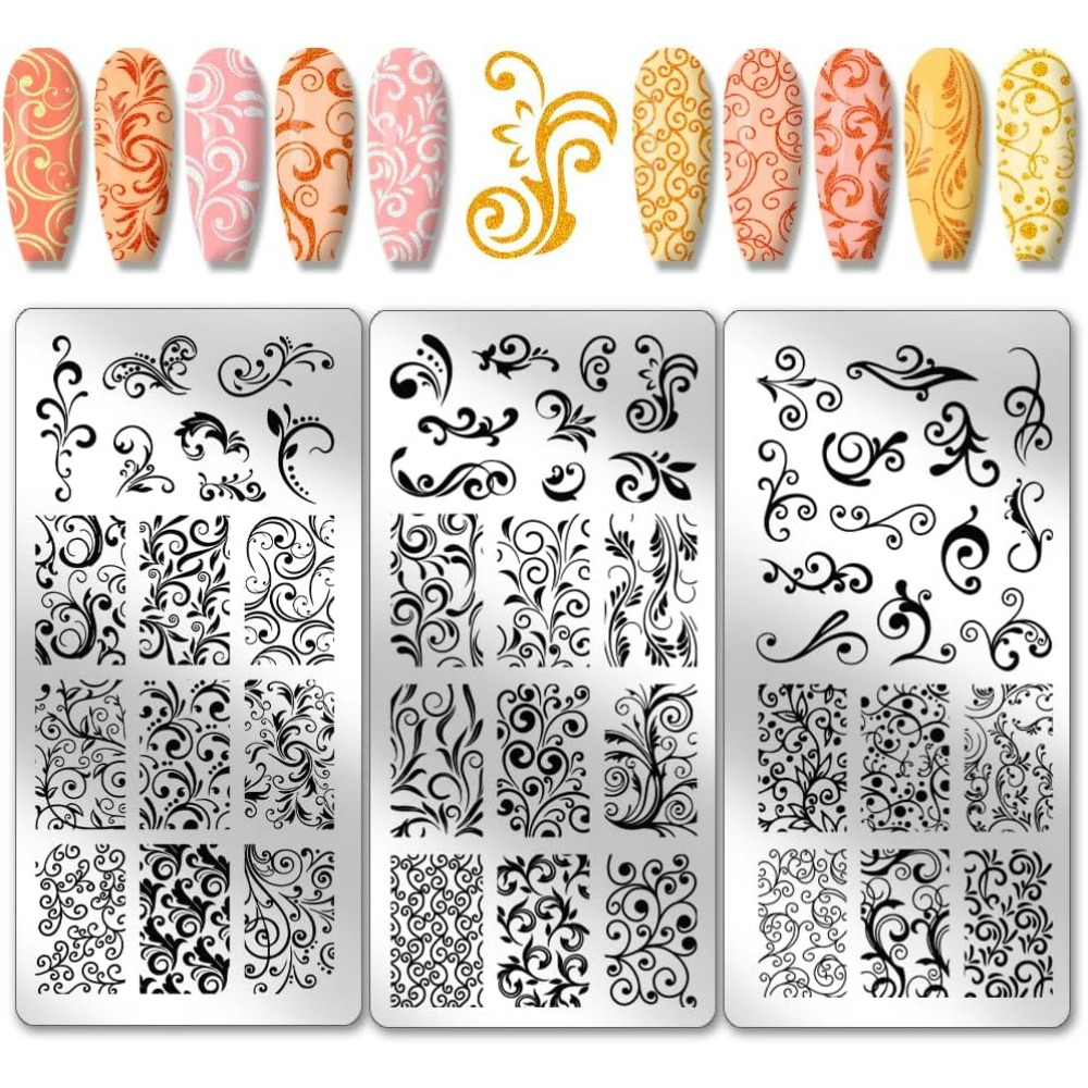 3 Buah Templat Seni Kuku Pola  - Nail Art Inspo ulasan dan harga
