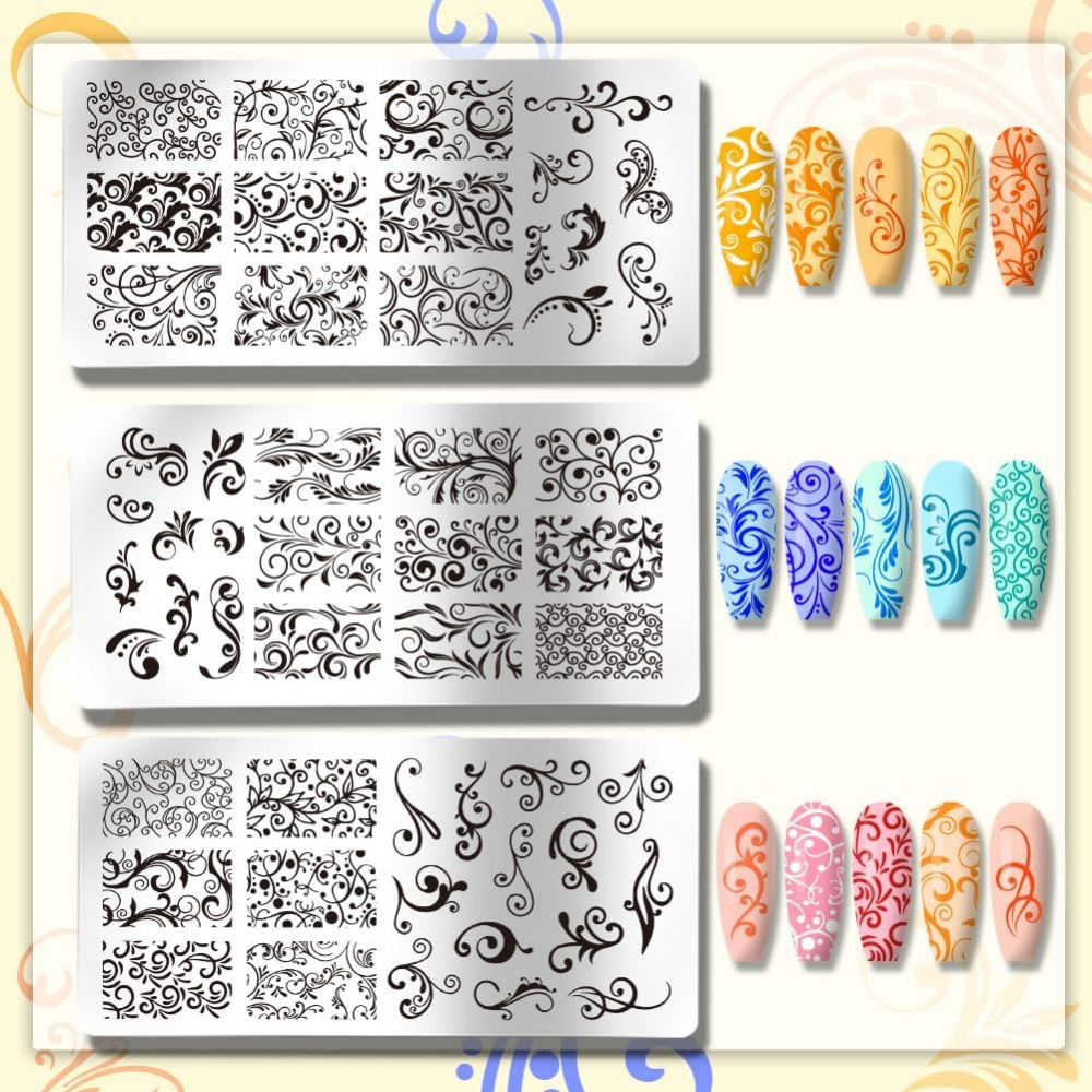 3 Buah Templat Seni Kuku Pola  - Nail Art Inspo ulasan dan harga