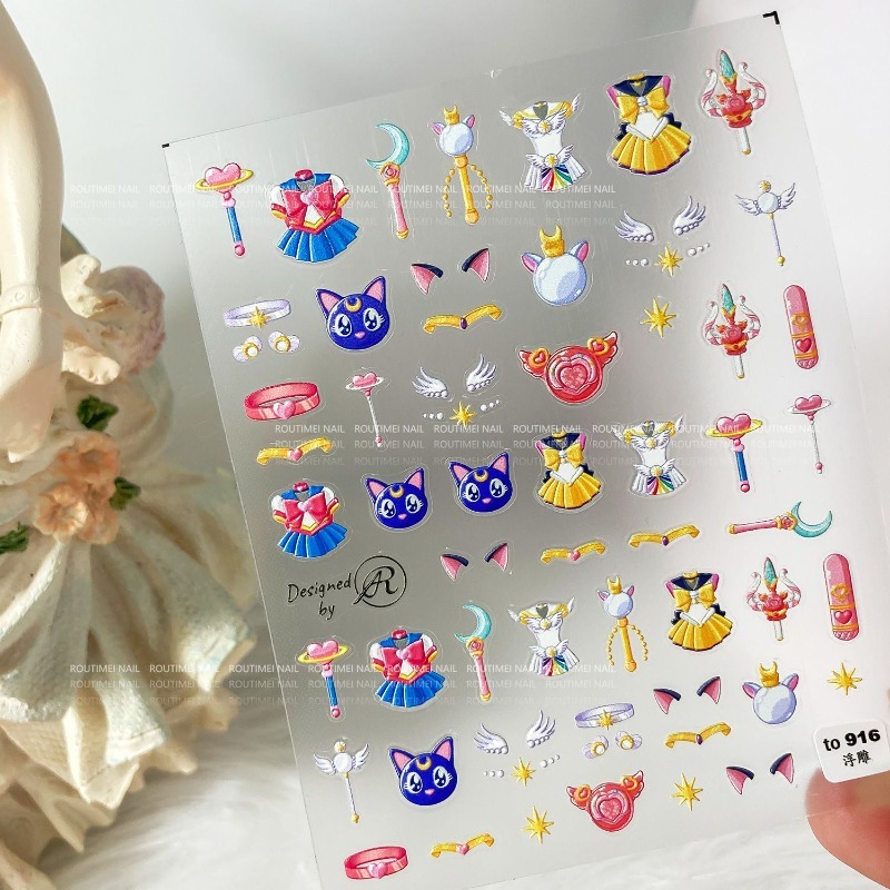 Stiker Kuku Sailor Moon Tsukin - Nail Art Maroon ulasan dan harga