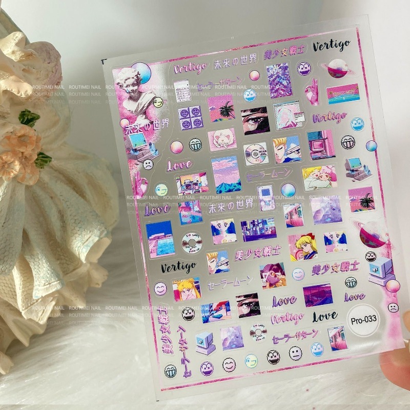 Stiker Kuku Sailor Moon Tsukin - Nail Art Maroon ulasan dan harga