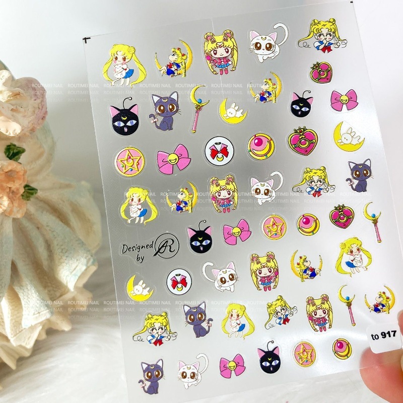 Stiker Kuku Sailor Moon Tsukin - Nail Art Maroon ulasan dan harga