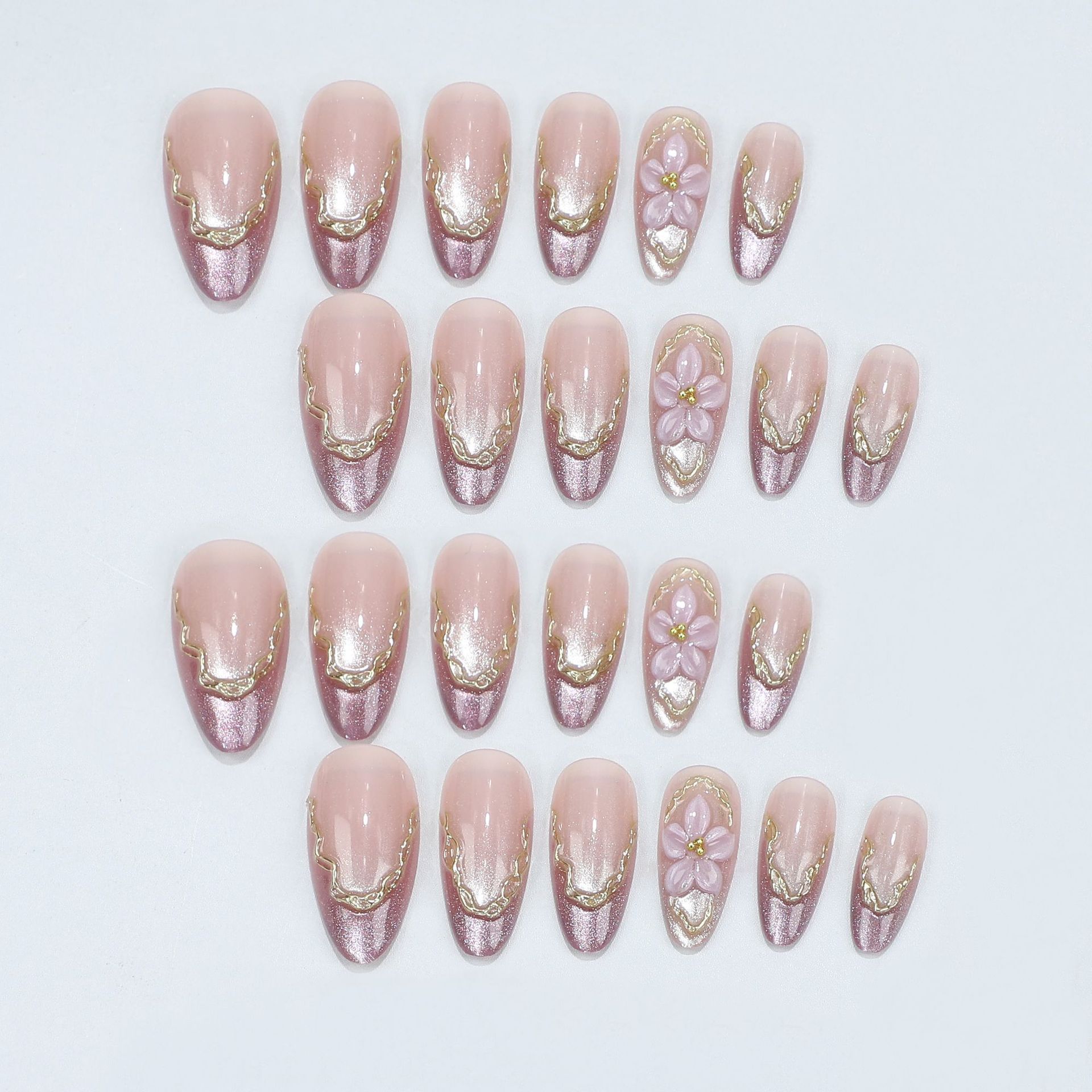 Kuku Palsu 3D Motif Bunga deng - Nail Art Press On ulasan dan harga
