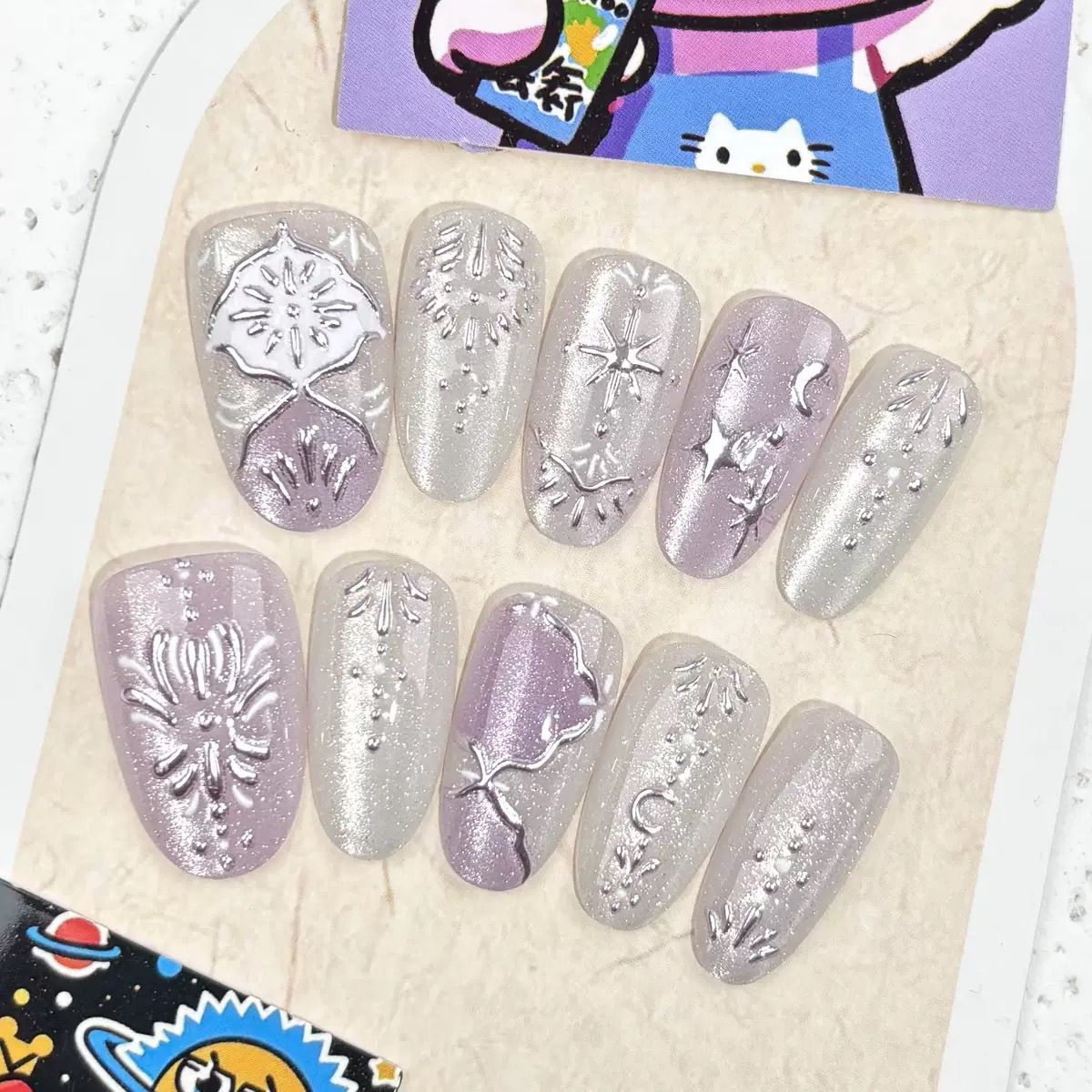 10pcs Kuku Palsu Baroque Press - Nail Art Maroon ulasan dan harga
