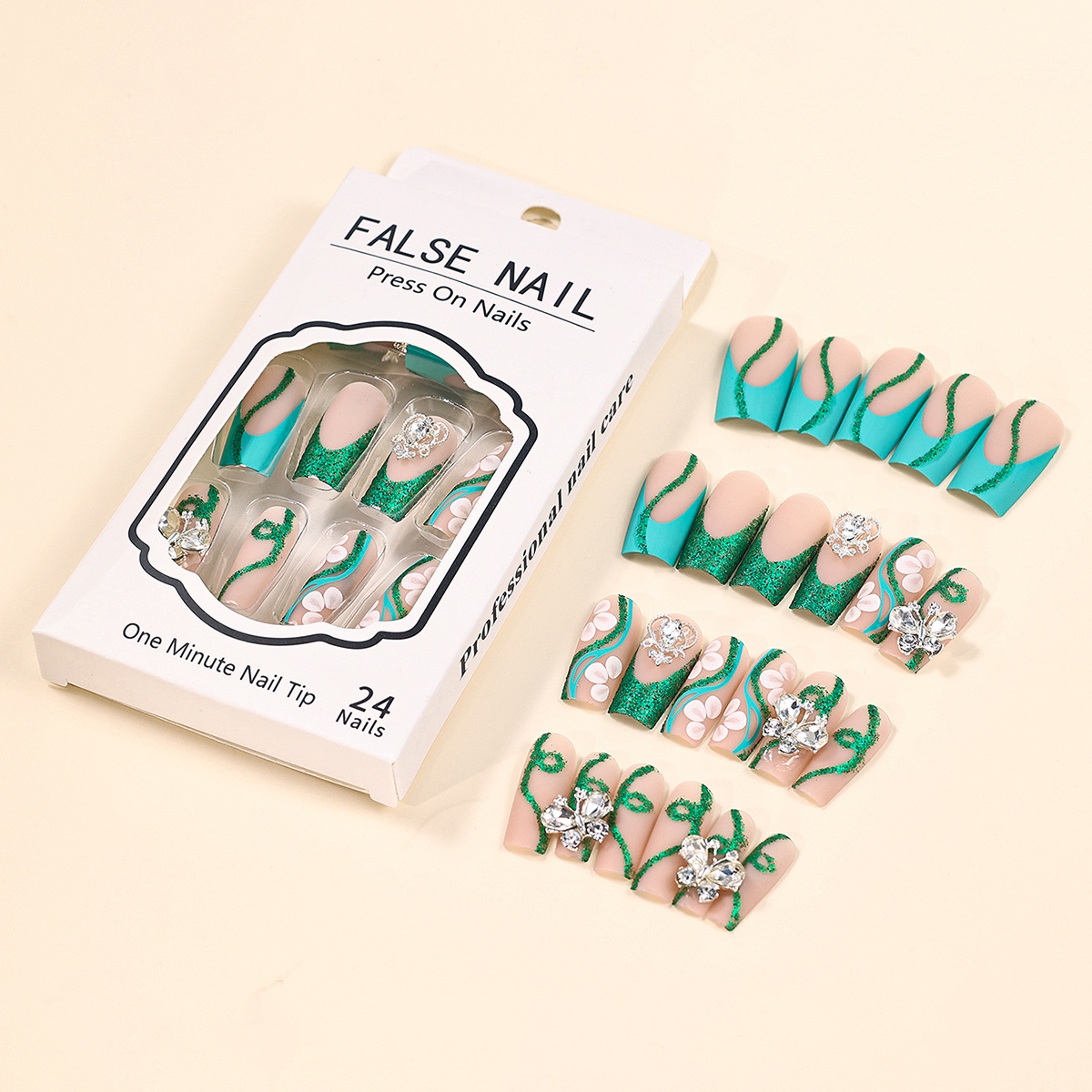 Kuku palsu balerina tekan peti - Nail Art Press On ulasan dan harga