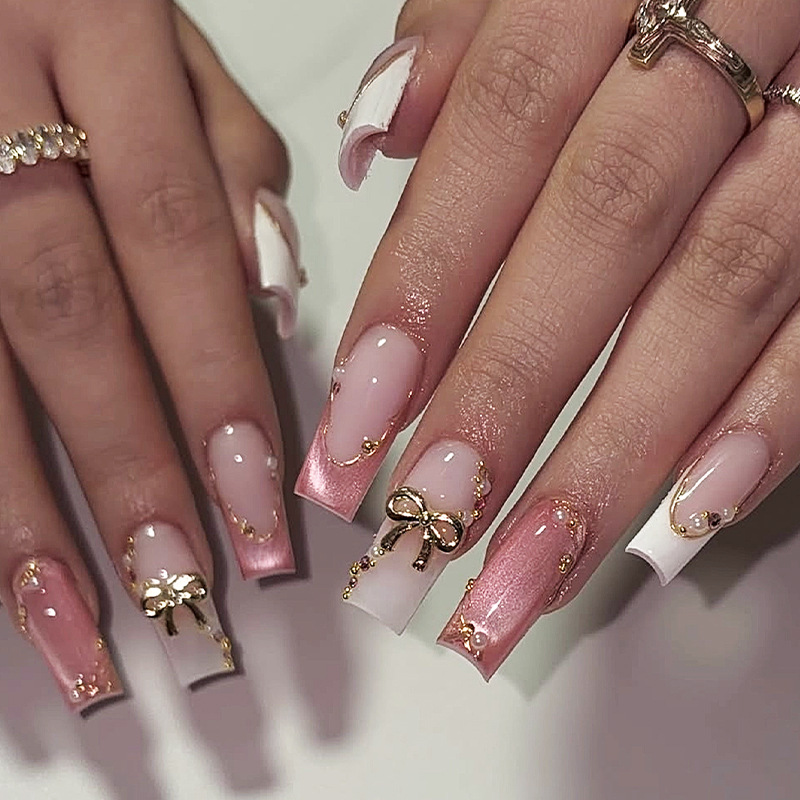 Kuku palsu persegi sedang mani - Nail Art Press On ulasan dan harga