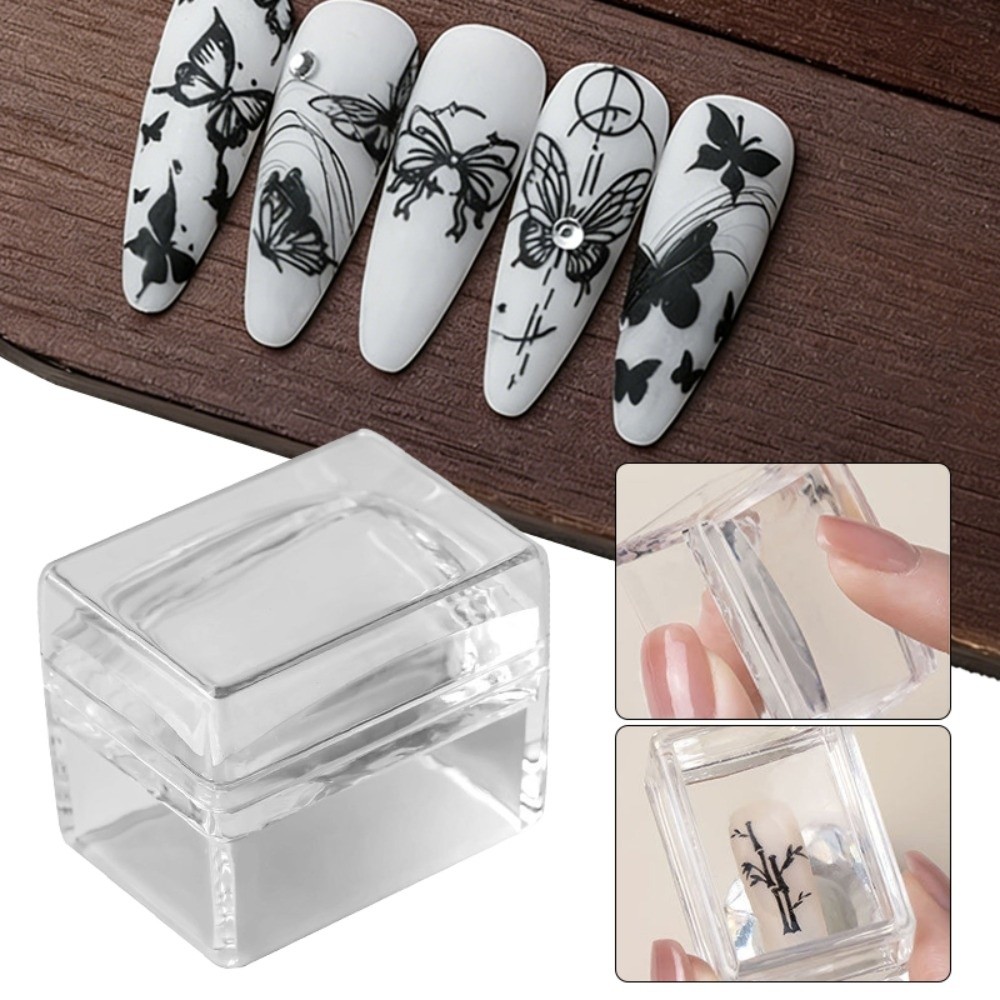 Pelat Stamping Kuku Transparan - Nail Art Inspo ulasan dan harga