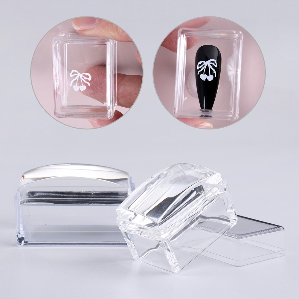 Pelat Stamping Kuku Transparan - Nail Art Inspo ulasan dan harga