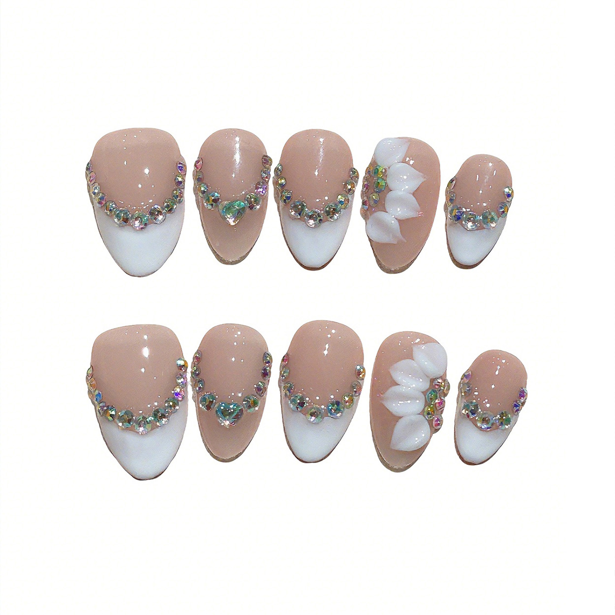 10pcs Kuku Palsu Pendek Bentuk - Nail Art Press On ulasan dan harga