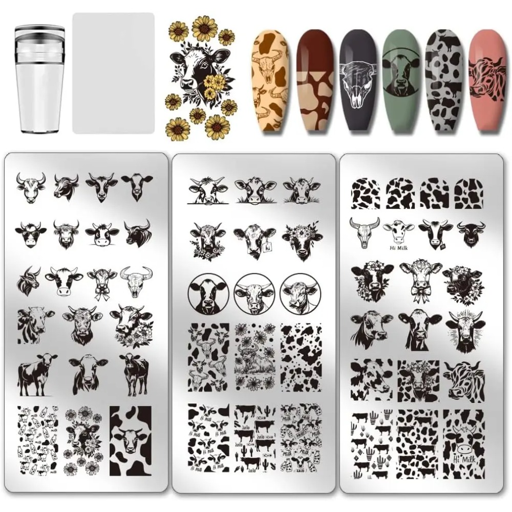 3pcs Plat Stamping Kuku Bertem - Nail Art Inspo ulasan dan harga
