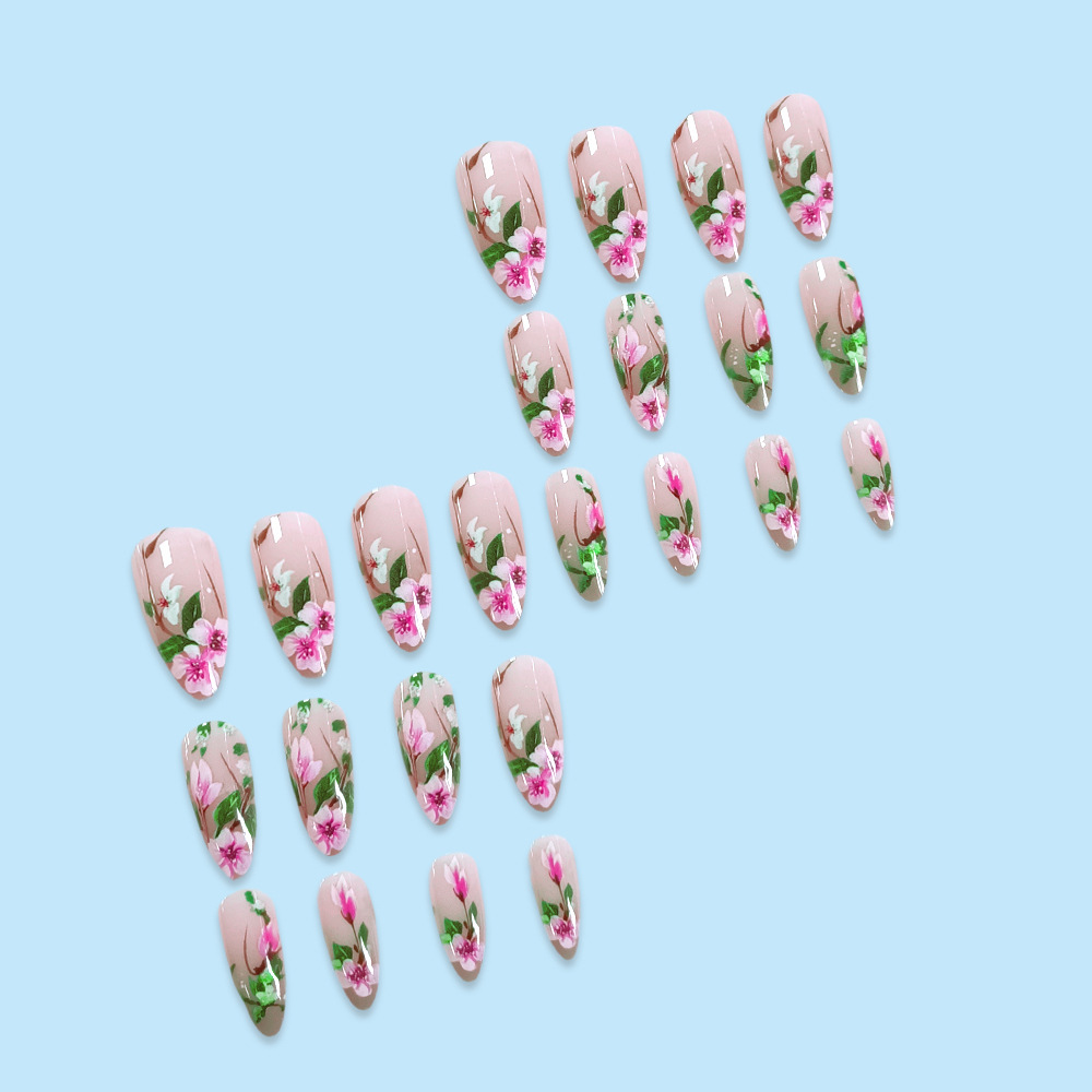 Kuku palsu bunga 3D tekan Almo - Nail Art Press On ulasan dan harga