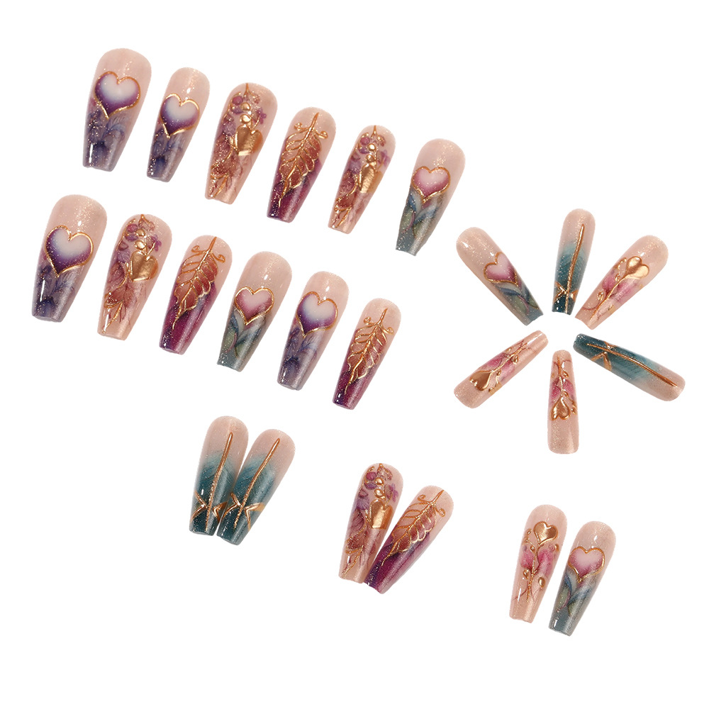 24pcs/set kuku palsu 3D untuk  - Nail Art Press On ulasan dan harga