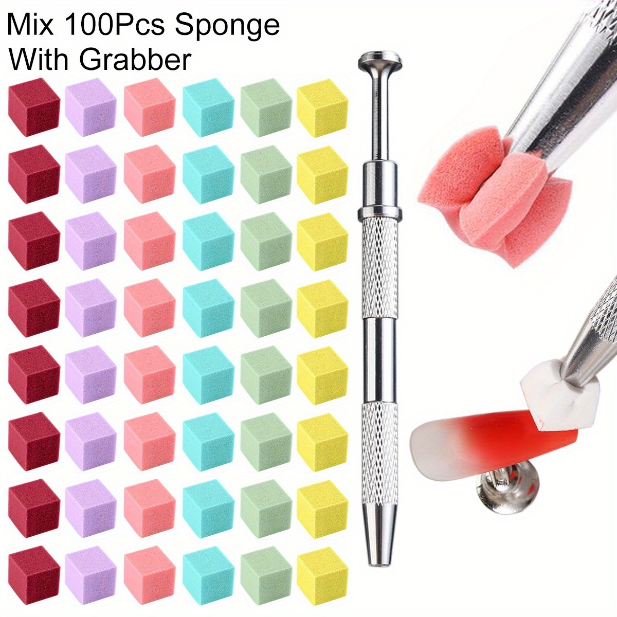 1/50/100 Buah Set Spons Seni K - Nail Art Inspo ulasan dan harga