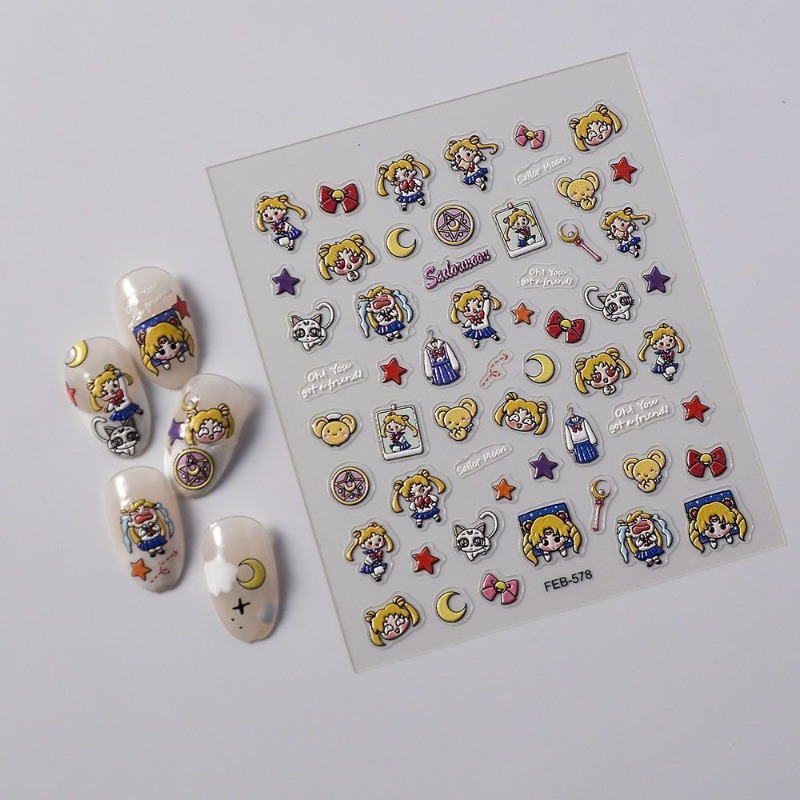 Stiker periferal anime Sailor  - Nail Art Maroon ulasan dan harga