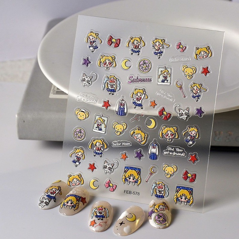 Stiker periferal anime Sailor  - Nail Art Maroon ulasan dan harga