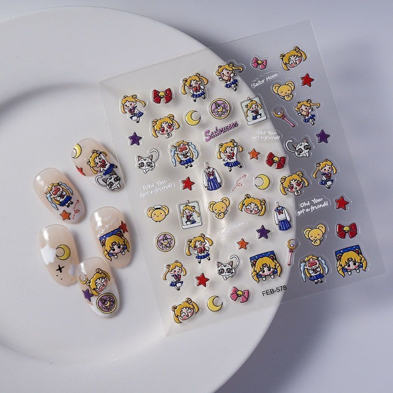 Stiker periferal anime Sailor  - Nail Art Maroon ulasan dan harga