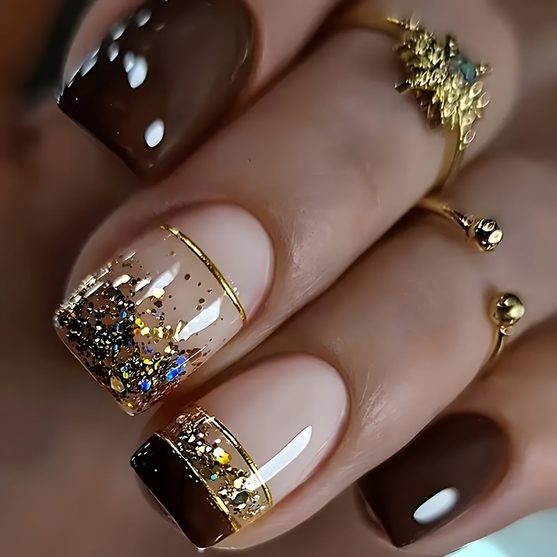 Kuku palsu pendek persegi untu - Nail Art Inspo ulasan dan harga