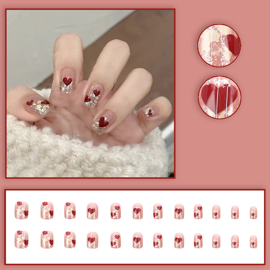 24pcs/set Kuku Palsu Pendek Pe - Nail Art Press On ulasan dan harga