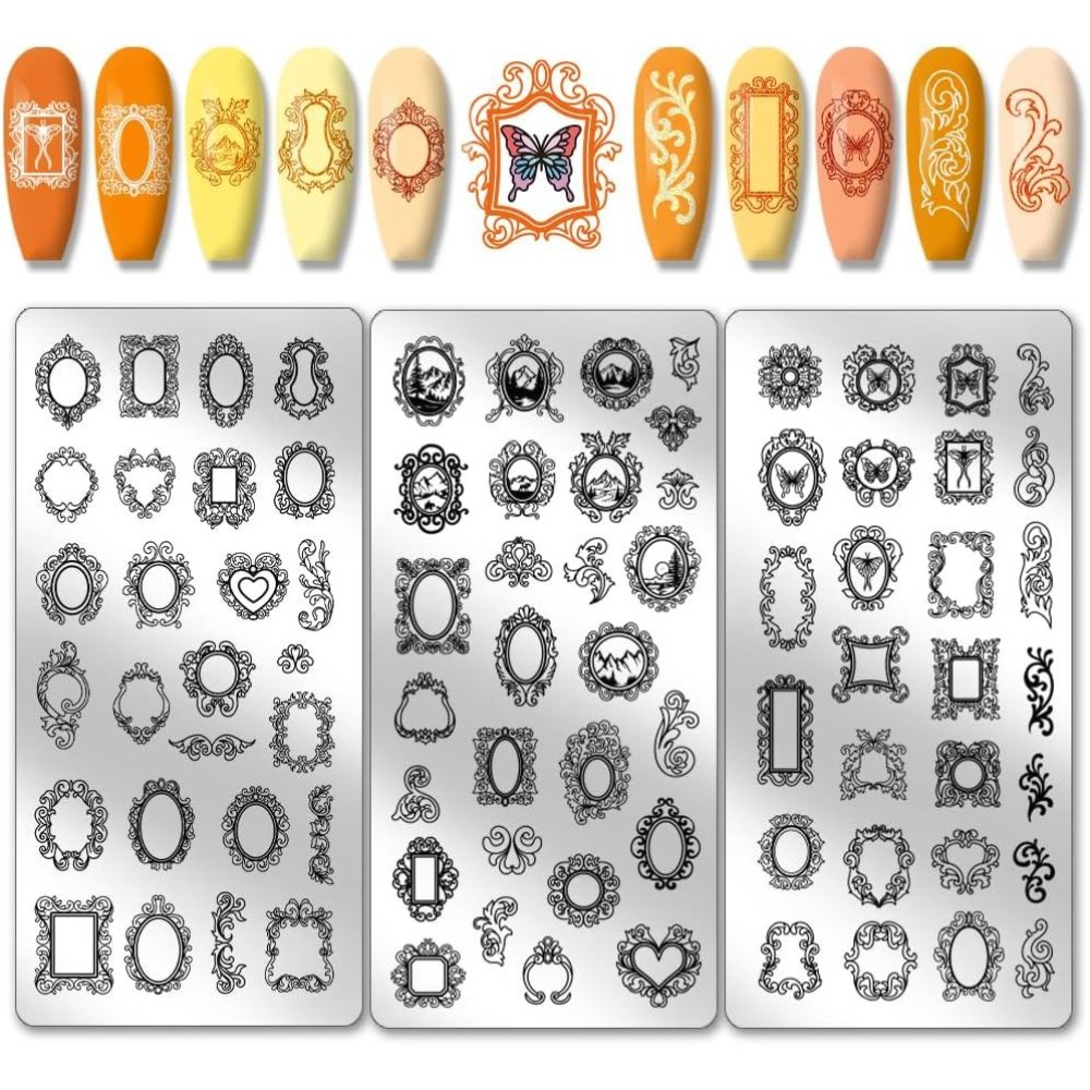 3pcs Plat Stamping Kuku Bingka - Nail Art Inspo ulasan dan harga