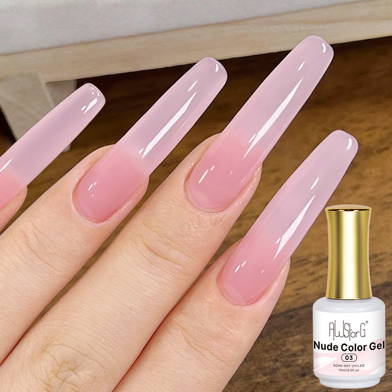 AWStorG 15ml Jelly Nude Pink G - Nail Art Natural Pink ulasan dan harga