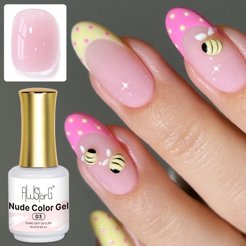 AWStorG 15ml Jelly Nude Pink G - Nail Art Natural Pink ulasan dan harga