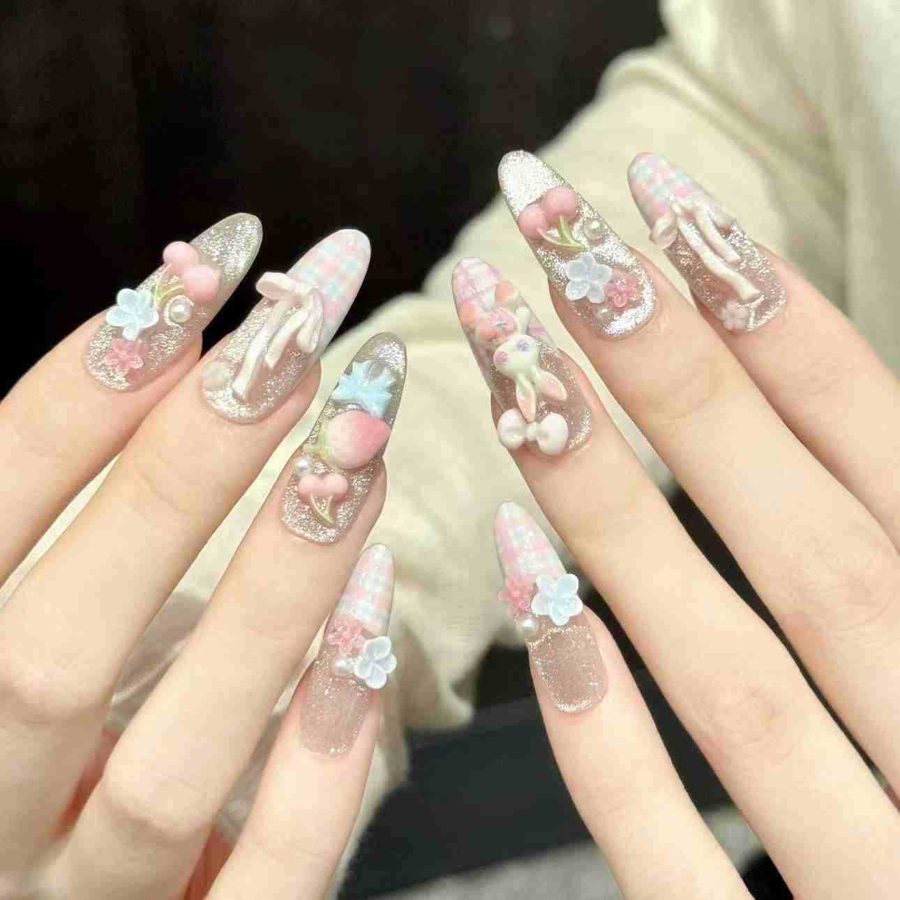 10 Buah Seni Kuku Oval Buatan  - Nail Art Emerald ulasan dan harga