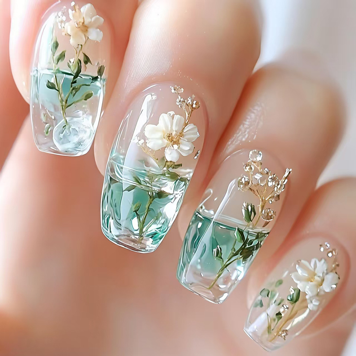 Kuku palsu ukuran sedang untuk - Nail Art Press On ulasan dan harga