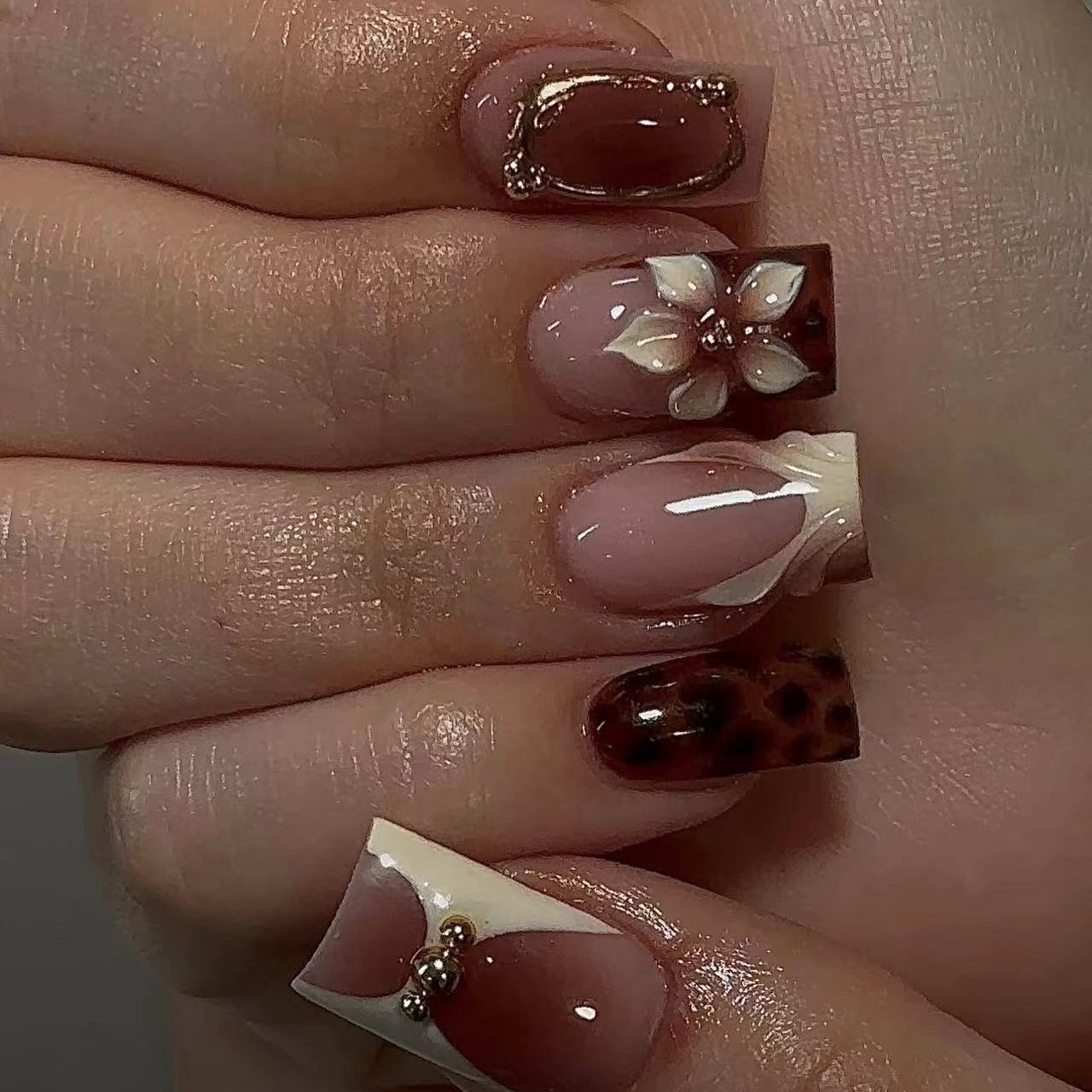 Kuku palsu pendek persegi untu - Nail Art Press On ulasan dan harga