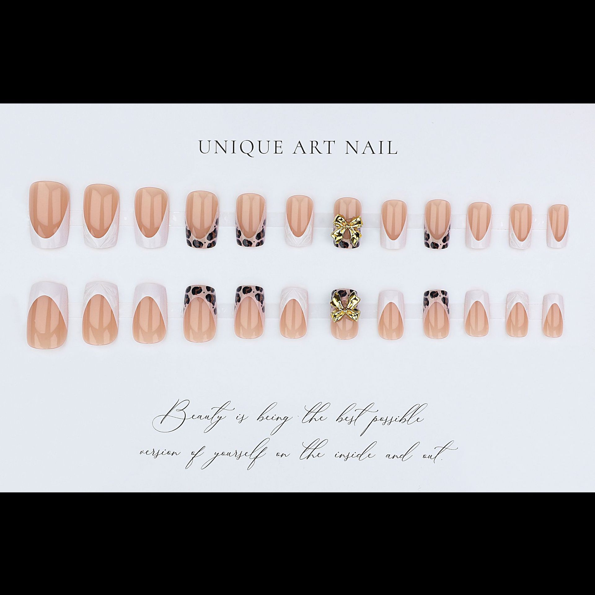 Kuku palsu pendek persegi untu - Nail Art Press On ulasan dan harga