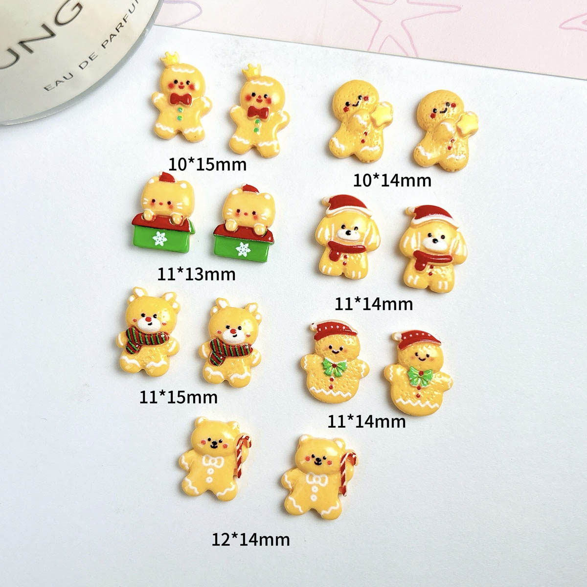 20PCS Hiasan Kuku Resin Natal  - Nail Art For Men ulasan dan harga