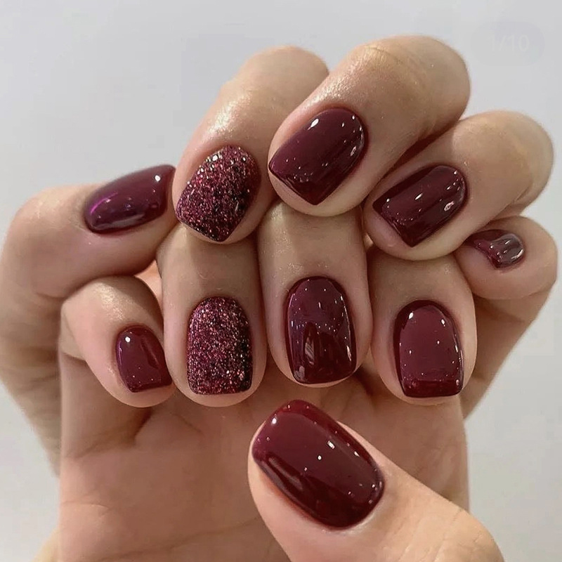 Kuku palsu, tekan warna Solid, - Nail Art Press On ulasan dan harga